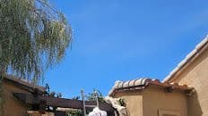 Desert home exterior repaint with roofline detail